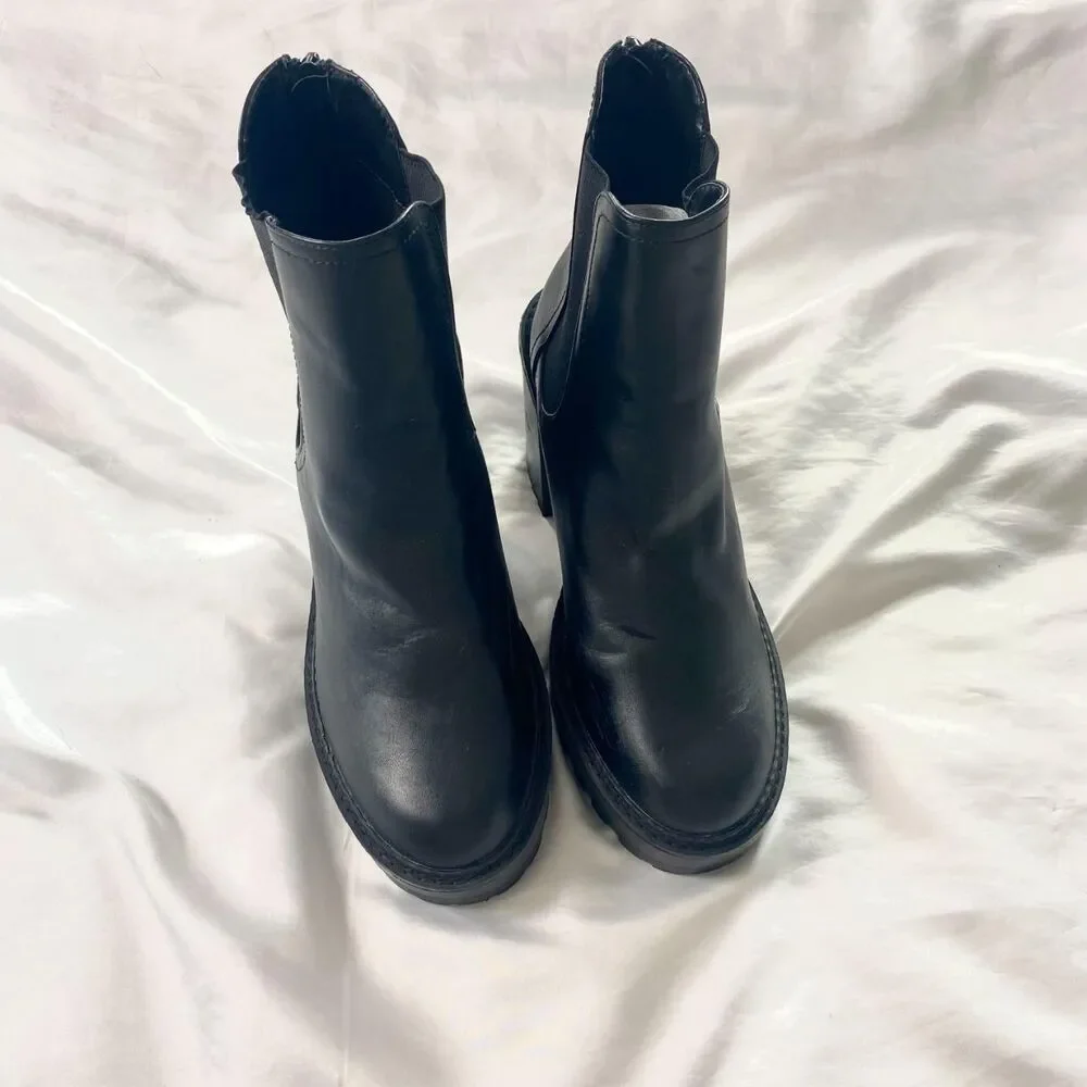 madden girl Model Kamora Black Chunky Vampy Gothic Platform Ankle Boot Heels 10